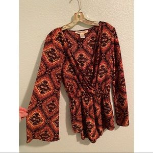 Mimi Chica 70s flounce sleeve romper